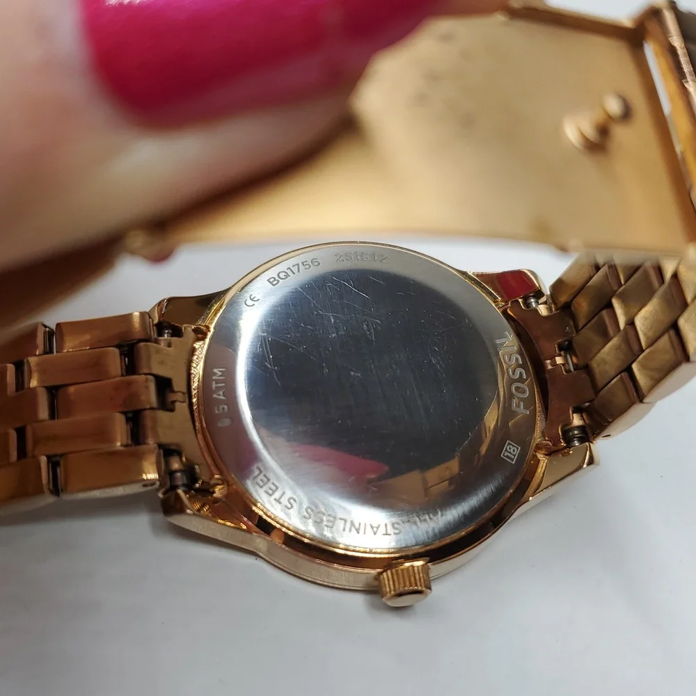 Fossil Watch BQ1756 Rose Gold Wristband Mother of Pearl